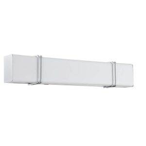 POLISHED CHROME METAL AND OPAL BATH LIGHT QTY 141
