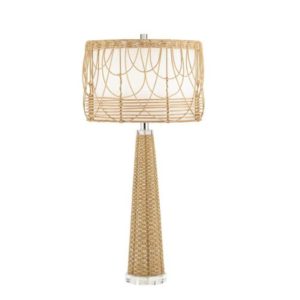 RATTAN WEAVE MODERN COASTAL TABLE LAMP QTY 63